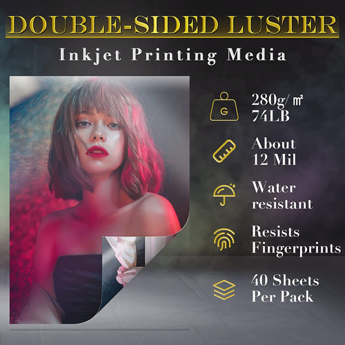 Premium Double Sided Photo Paper Luster 8.5 X 11 Inch 74Lb for Inkjet Printers 4 - Picture 5 of 8