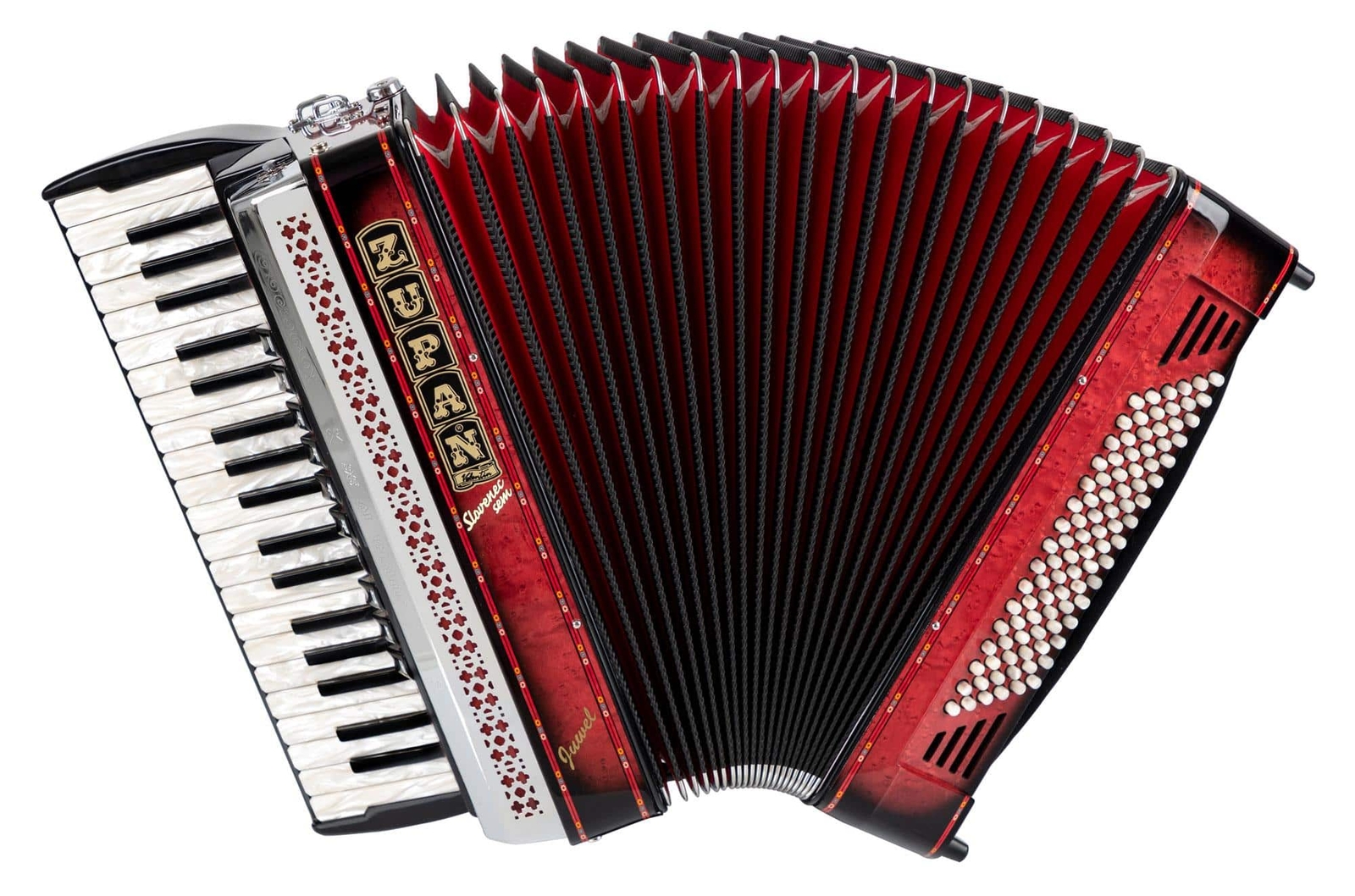 Zupan Juwel IV 96 MH Akkordeon Shadow Red 4-шериг Римен Коффер из Геликона