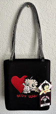 New Betty Boop Pudgy Microfiber Embroidered Bucket Handbag Too Cute NOS