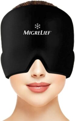 Migrelief Cold Therapy Headache Hat   360° Migraine Relief Cap, Black, One Size
