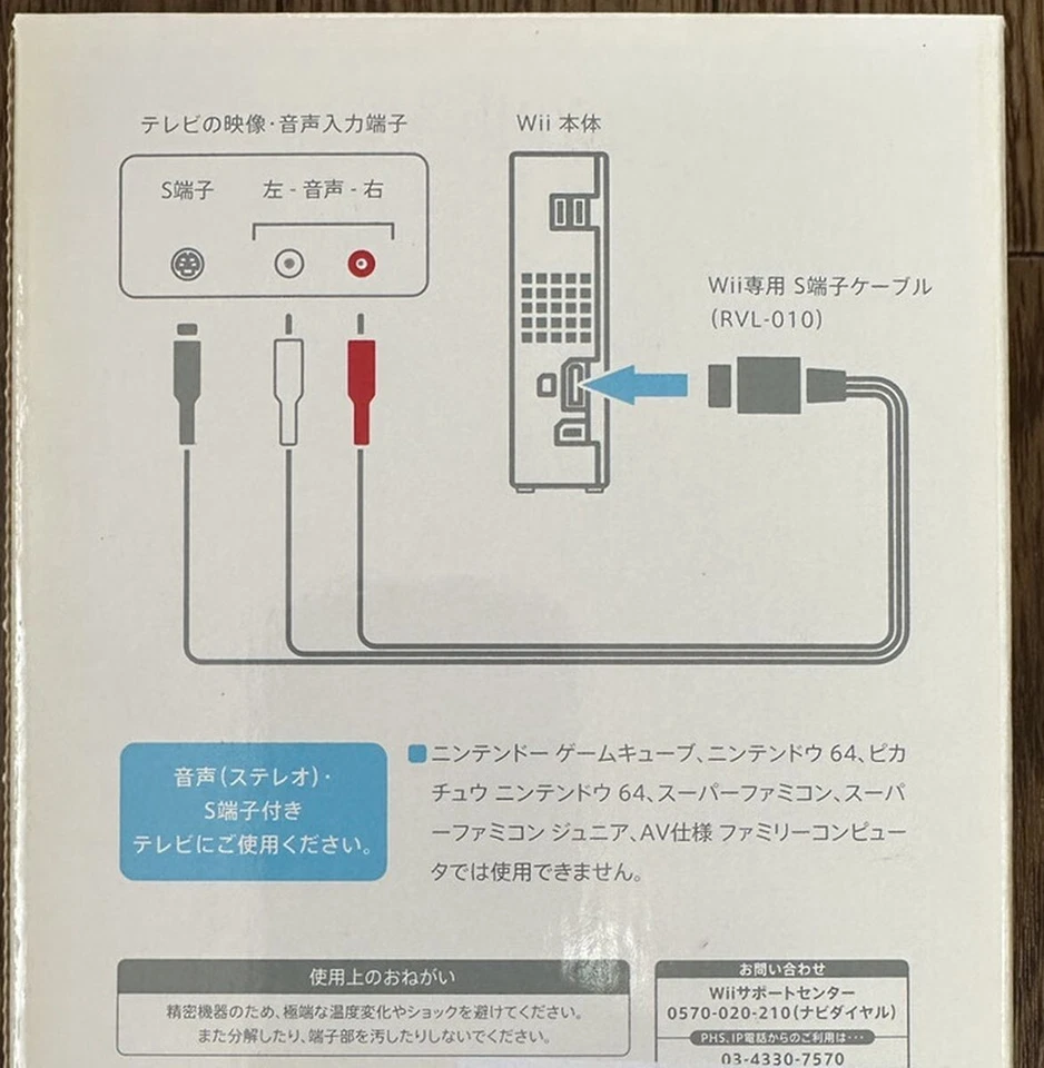 Nintendo Wii Official S-Video Cable S Terminal Cable F/S w/Tracking# Japan USED - Image 3 of 3