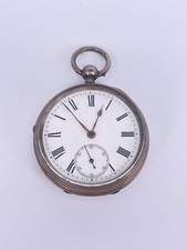 Englische Spitzzahn Taschenuhr 54mm Silber defekt