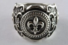 Royal Crown Lily Ring Signet Ring Silver Ring Real 925 Silver / 639