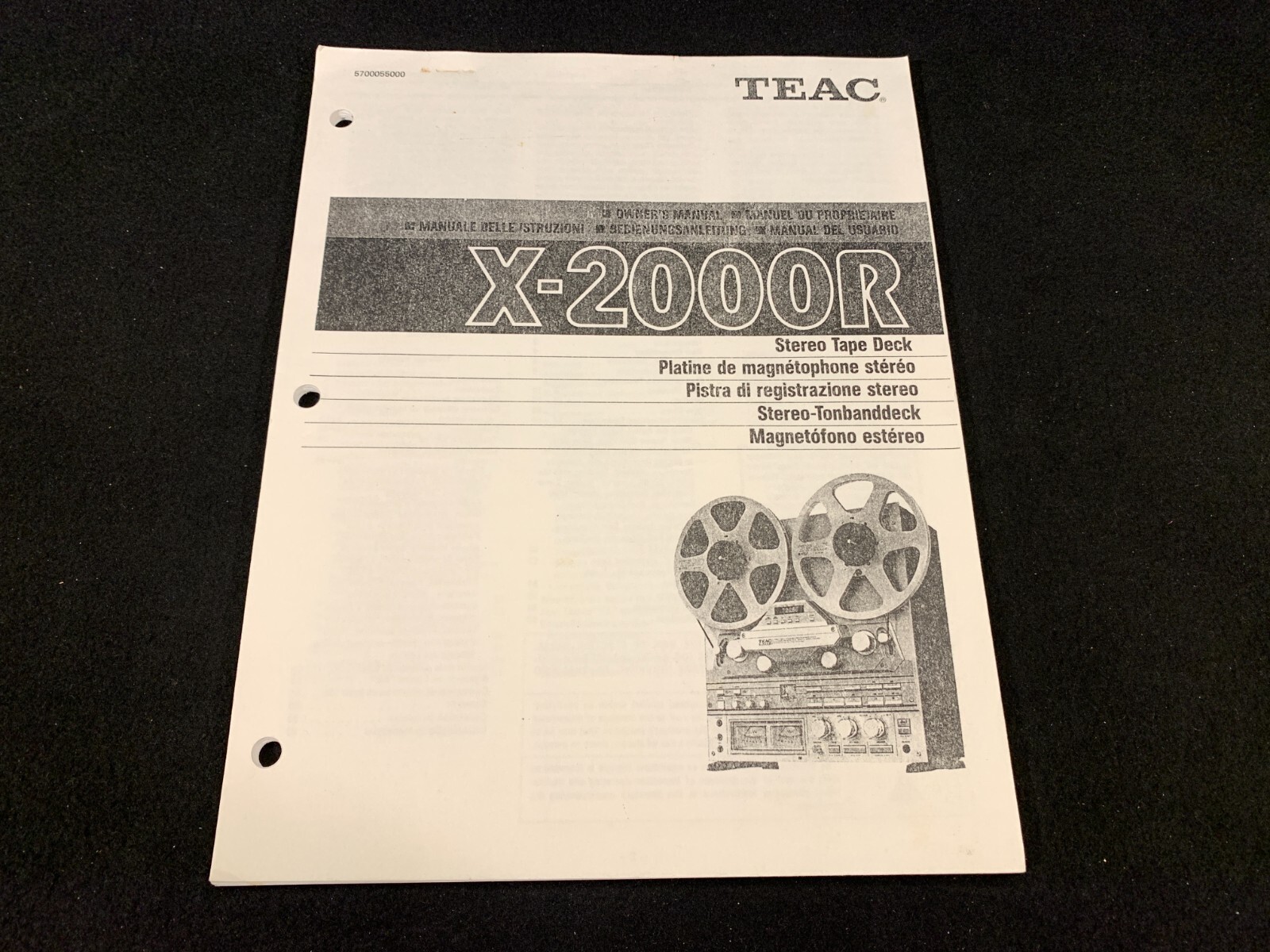 TEAC X-2000R Stereo Tape Deck Owners Manual. Factory Copy?