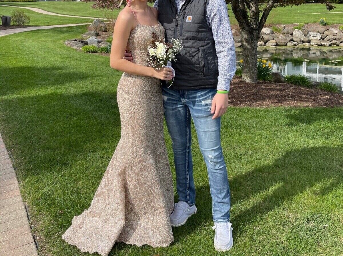 sherri hill prom dress size 2 rose gold, great condition | eBay sherri hill prom dress size 2 rose gold, great condition | eBay