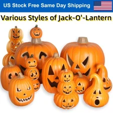  Jack O Lantern Halloween Pumpkin Head Pre-lit LED Light Up Lamp Holiday Decor