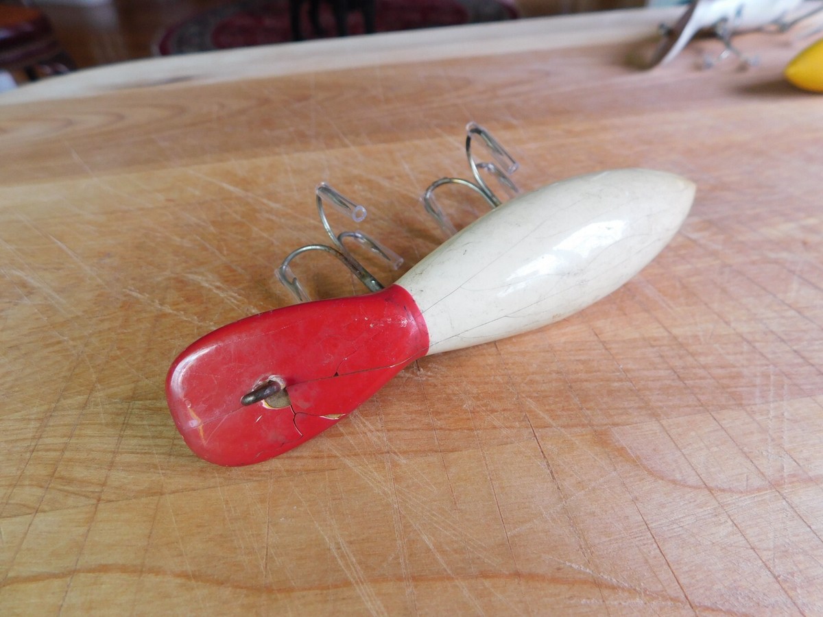 Leurre de pêche en bois vintage Rush Tango 5 1/4  2 hameçons