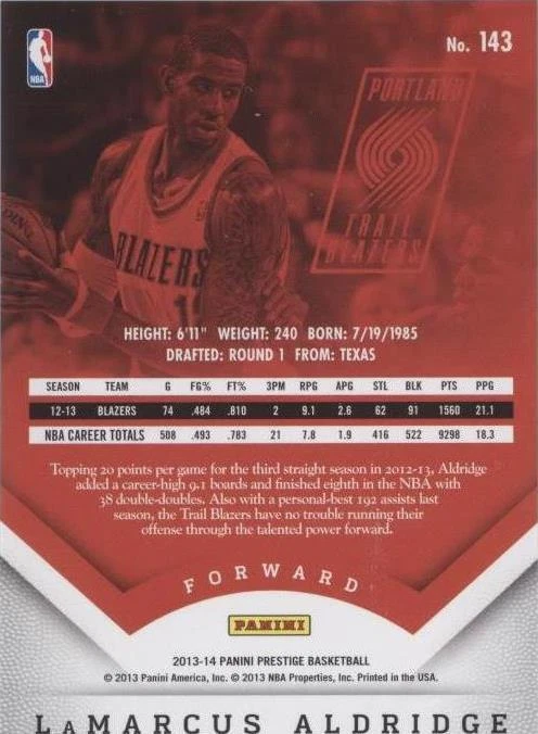 2013-14 Panini Prestige - LaMarcus Aldridge #143