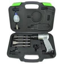 SET MARTELLO SCALPELLATORE PNEUMATICO AD ARIA COMPRESSA  CON PUNTE E SCALPELLI