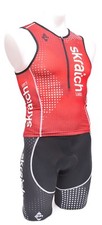 Panache skratch LABS Sleeveless Triathlon Kit Men SMALL Red Black Singlet Shorts