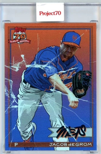 2021 TOPPS PROJECT 70 JACOB DEGROM BY CHANG - RAINBOW FOIL 68/70 #485