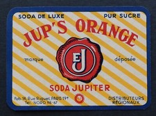 Antique SODA JUP'S Orange Jupiter Paris 2 Lemonade Label