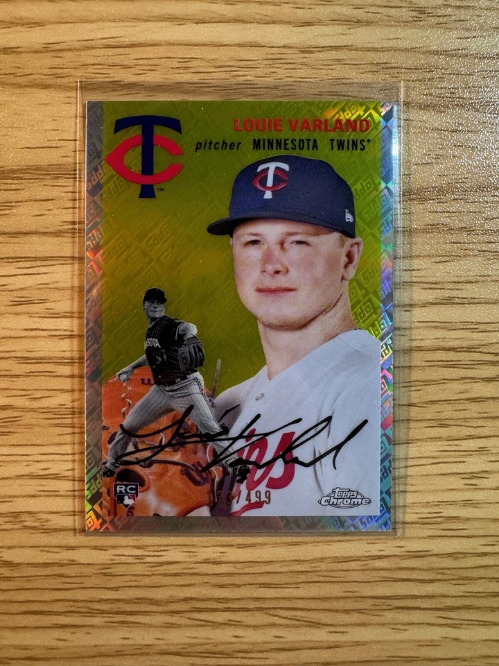 2023 Topps Chrome Platinum #115 Louie Varland RC Topps Logo Refractor #/499 - Image 3 of 4