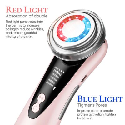 EMS Facial Massager LED Light Therapy Sonic Vibration Wrinkle Removal Skin Tight