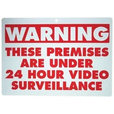 Two (2) WARNING VIDEO SURVEILLANCE Warning Sign Safety CCTV Security Red White