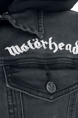 Motorhead Jacket Heavy Metal Band Black Denim Jean Jacket Hoodie Motörhead - Picture 3 of 8
