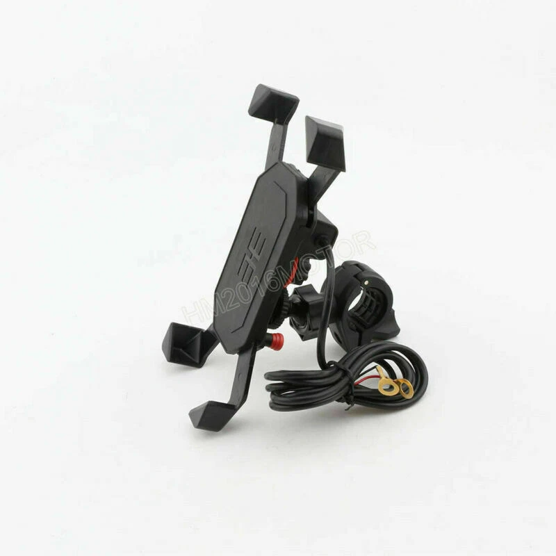 Soporte para teléfono celular de motocicleta con cargador USB para moto de cross deportiva doble Honda Foto 3 de 4
