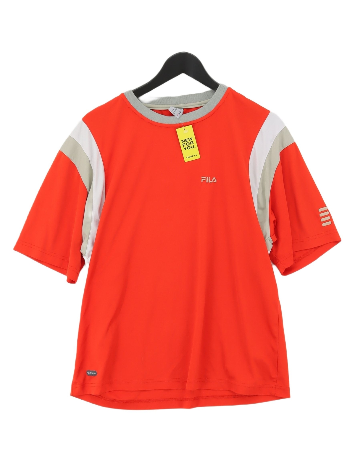 T shirt donna Fila M arancione 100% altra manica corta girocollo basic