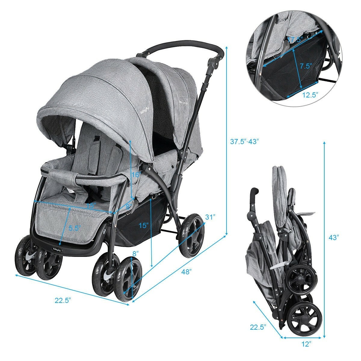 adelina double stroller