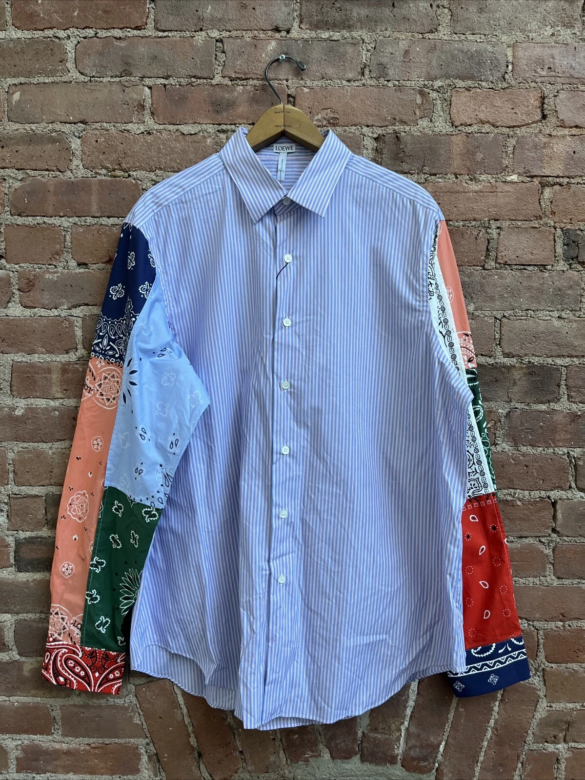 Loewe — Loewe Bandana Sleeve Men's Shirt, Sz 42, 2019 Italy
