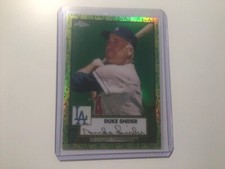 2021 Chrome Platinum Anniversary Base Green/Yellow 70th #602 Duke Snider /99 03