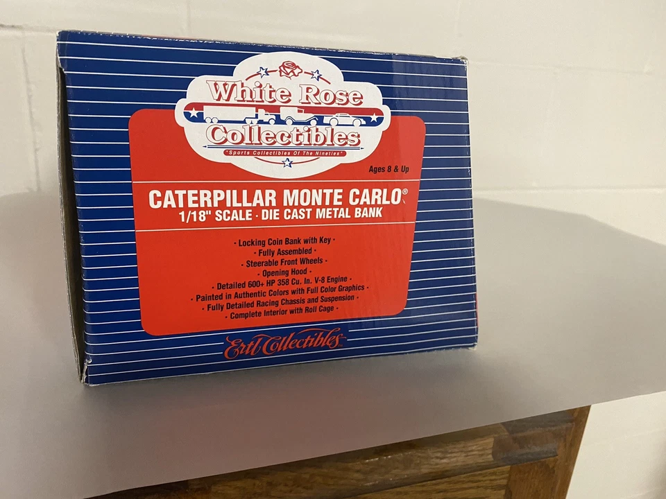 Ertl White Rose Nascar- David Green Caterpillar Monte Carlo Car/Bank-1/18-New - Image 3 of 4
