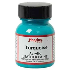 Angelus Acrylic Leather Paint Water Resistant - Turquoise Color 1 Fl.OZ