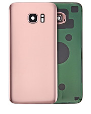 Back Cover Glass With Camera Lens Compatible For Samsung Galaxy S7 Edge Pink