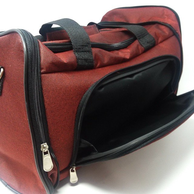 Bob Mackie Burgundy Weekender Travel Duffle Bag Carry On Shoulder Strap