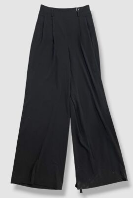 Akris Punto Women's Black Florina Wide-Leg High-Rise Pants Size 8