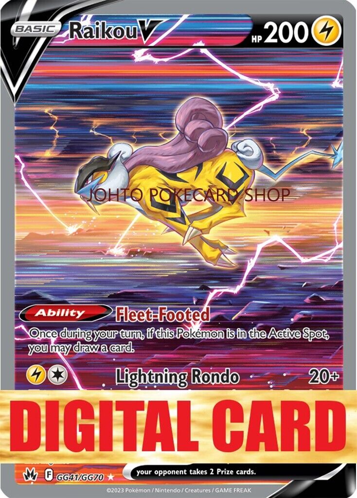 Raikou V GG41/GG70 Ultra Rare Holo - Crown Zenith Pokemon TCG Full Art Mint