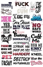 Naughty Temporary Tattoos Adult Body Art Slave Kinky Sex Hot Slutty Stickers