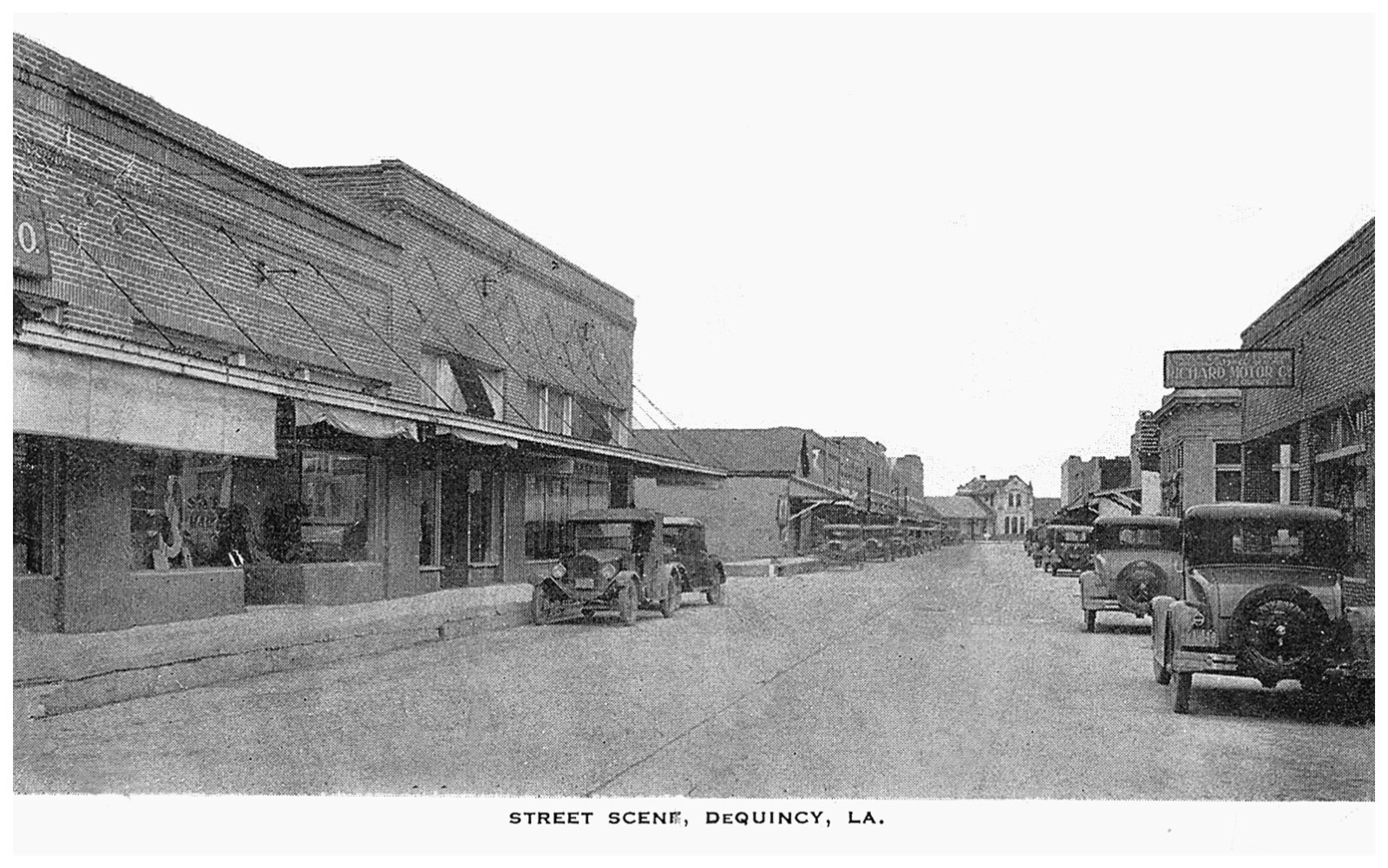 DeQuincy Louisiana Ford Dealership Store Fronts Reprint Postcard 83747