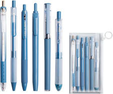 6 Count Pastel Gel Ink Pen Set,Cute Note Taking 0.5mm Fine Point Blue