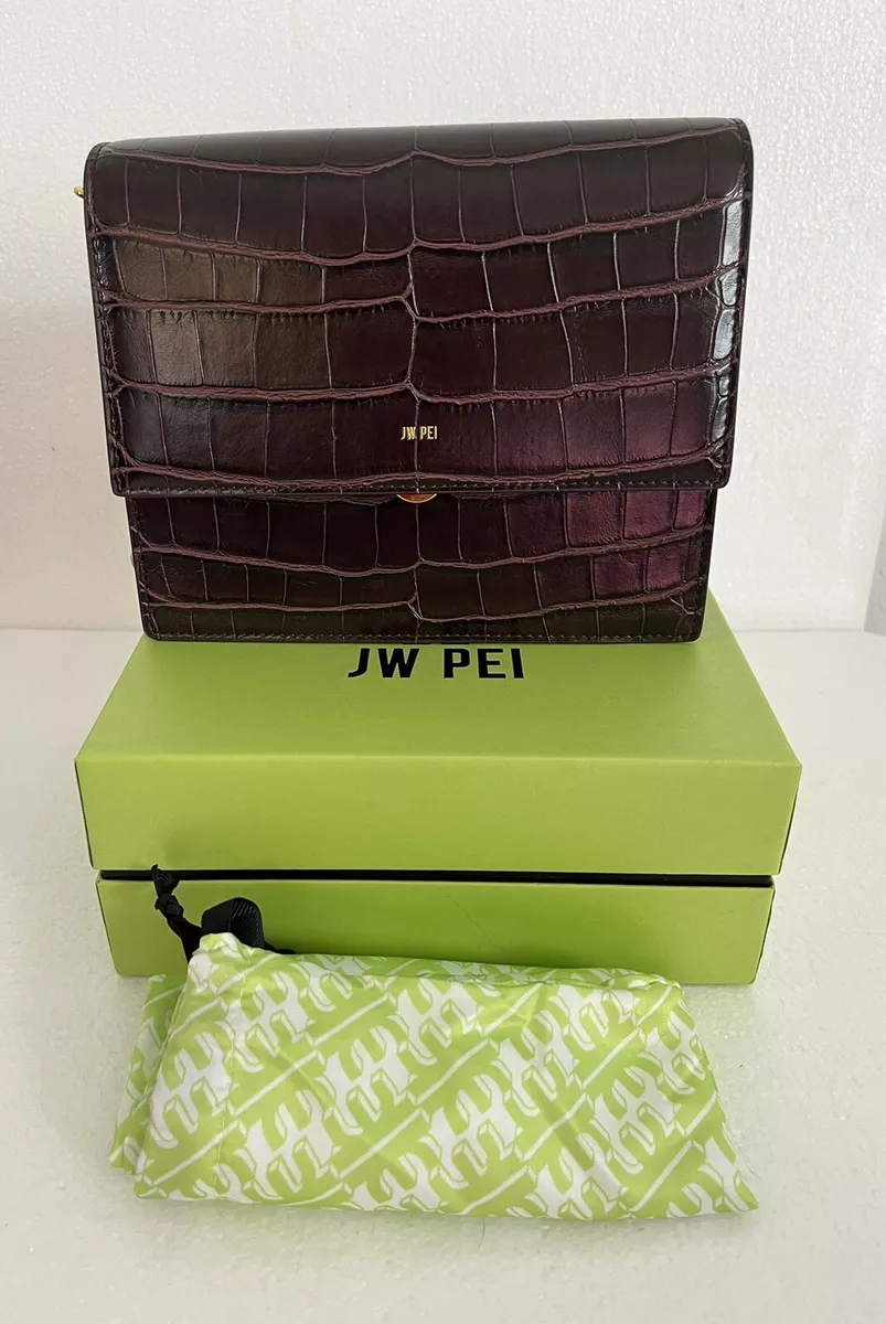 JW PEI Women's FAE Top Handle Bag Purple Croc New Gold Hardware