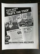 Vintage 1936 General Motors Trucks & Trailers GMC Full Page Original Ad - 122