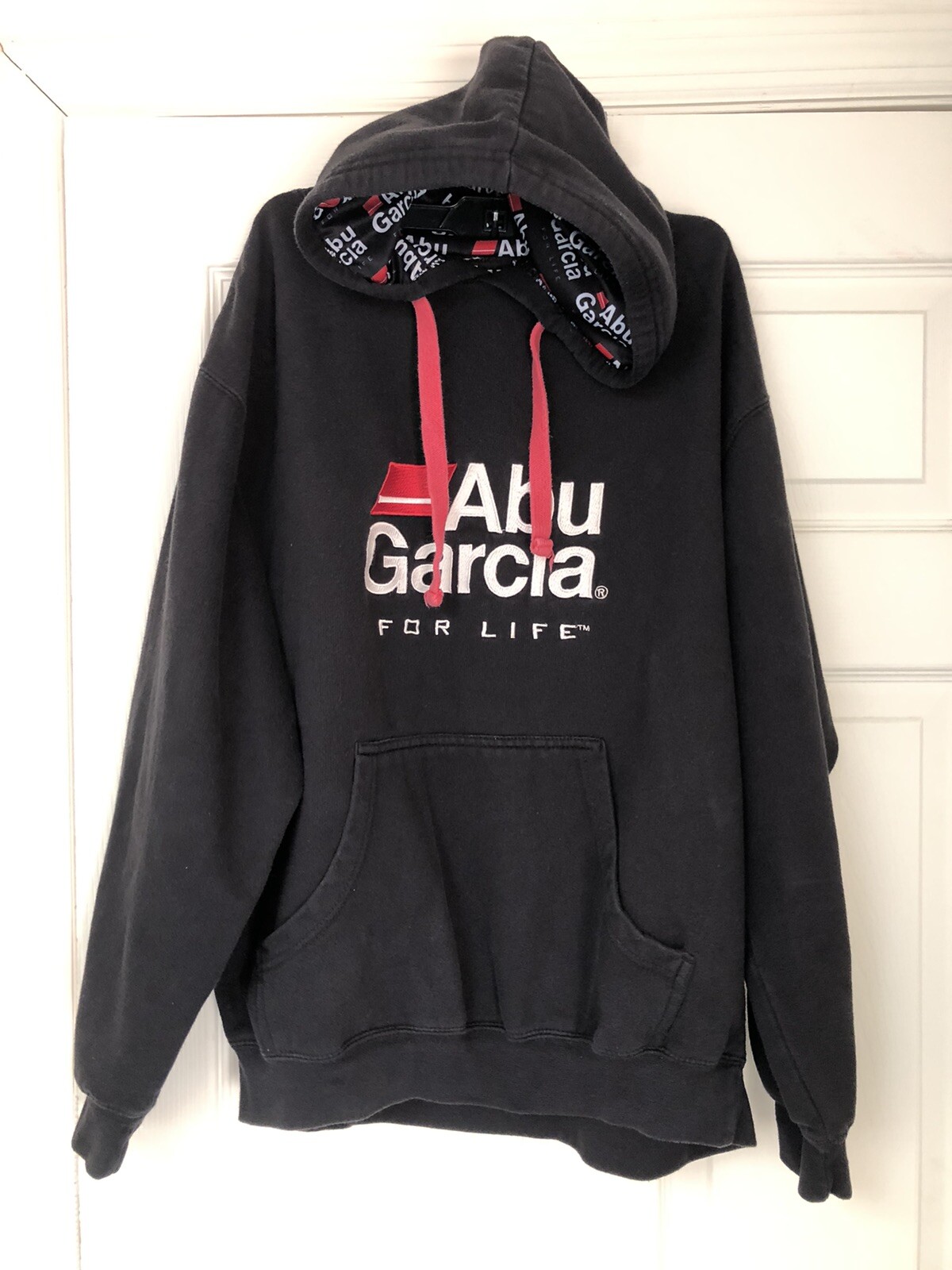 ABU GARCIA Fishing Men\'s Black Pullover Hoodie Sweatshirt Size M/L | eBay