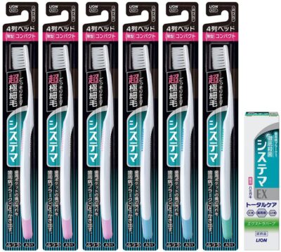 Systema Toothbrush Super Compact 4 Rows Usually 6pc + ex Toothpaste 30g