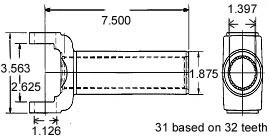 GM Turbo 400, TH 400/4L80E Trans и новый процесс раздаточная коробка скольжения yoke 7,5» C-E - Изображение 2 из 2