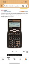 Sharp EL-W516TBSL Advanced Scientific Calculator WriteView4 Line DisplaySolarPwr