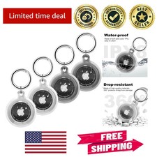 Waterproof Dual-Colored AirTag Holder - 4 Pack with Keychains for Ultimate Pr...