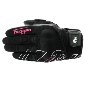 Furygan Jet Neon D3O Ladies Motorcycle Gloves Black White Pink