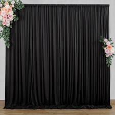 10 ft x 8 ft Wrinkle Free Black Backdrop Curt...