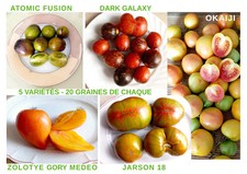 Graines tomates rares 5 variétés reproductibles ( 20 graines par variété)