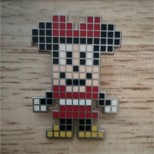 Disney Minnie Mouse Pixelated Pin Red Dress Yellow Shoes Single