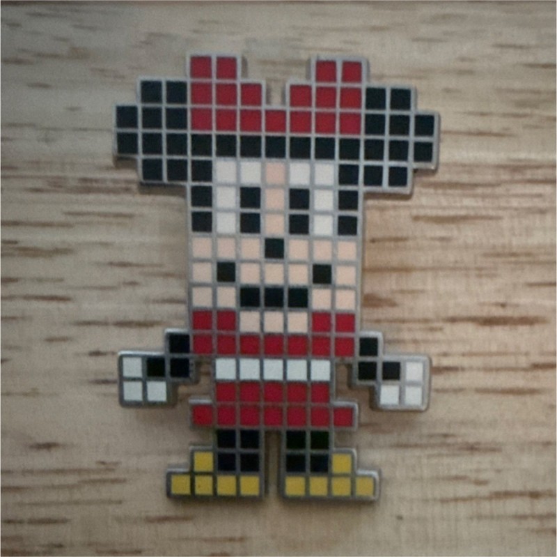 Disney Minnie Mouse Pixelated Pin Red Dress Yellow Shoes Single