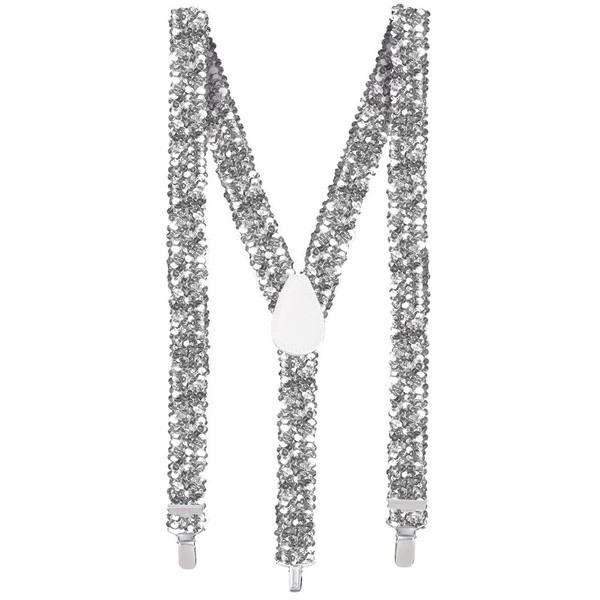 HosenträGer Pailletten Silber Boland Accessoire FüR Fasching / Karneval-image