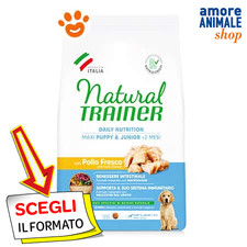 Natural Trainer Dog Puppy Maxi Pollo Cibo Secco Cani 12 Kg