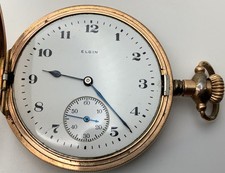 1921 Elgin Grade 290 Model 6 16s 7J Gold Filled Hunter Pocket Watch RUNS