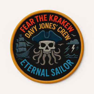 Kraken Sea Monster Patch Embroidered Iron-on Applique Ocean Myth Legend 